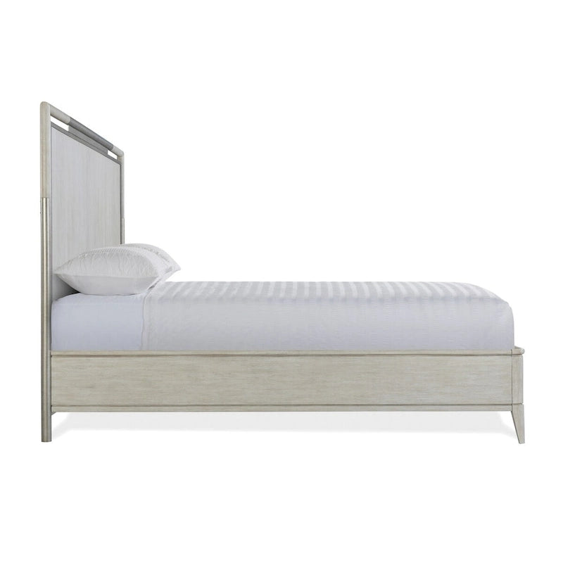 Ensemble de chambre à coucher 3 pièces Roundhill Furniture Mantalia en bois massif avec cadre en métal, lit avec 2 tables de chevet, couleur champagne