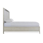 Ensemble de chambre à coucher 3 pièces Roundhill Furniture Mantalia en bois massif avec cadre en métal, lit avec 2 tables de chevet, couleur champagne