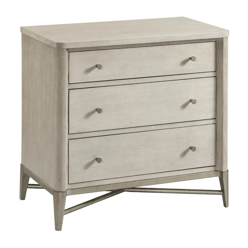 Ensemble de chambre à coucher 3 pièces Roundhill Furniture Mantalia en bois massif avec cadre en métal, lit avec 2 tables de chevet, couleur champagne
