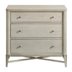 Ensemble de chambre à coucher 3 pièces Roundhill Furniture Mantalia en bois massif avec cadre en métal, lit avec 2 tables de chevet, couleur champagne