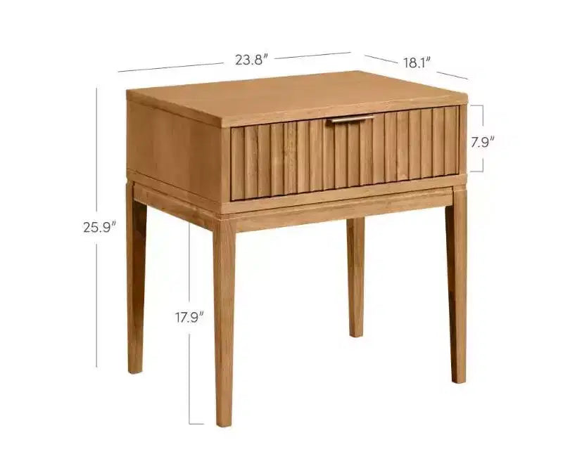 Nathan James Lot de 2 tables de chevet cannelées en bois Jasper
