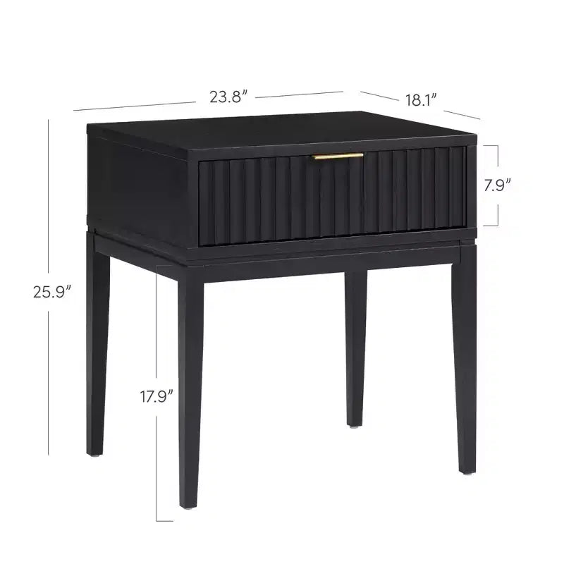 Nathan James Lot de 2 tables de chevet cannelées en bois Jasper