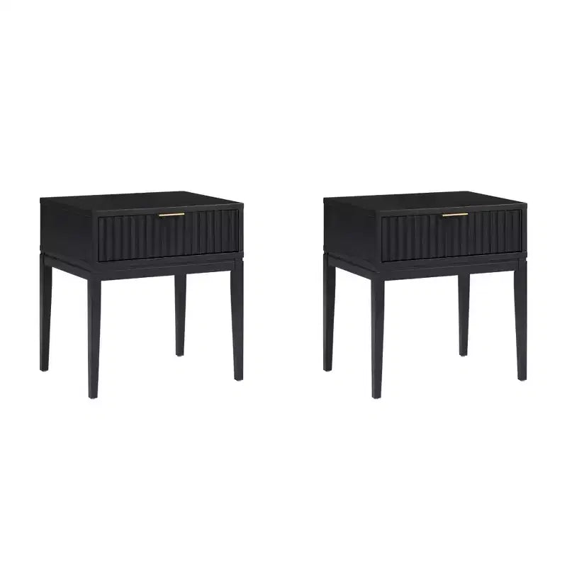Nathan James Set of 2 Jasper Wood Fluted Nightstand