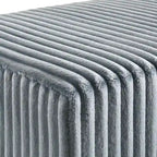 Lit capitonné en velours côtelé à grosses côtes Mavela de Roundhill Furniture avec 2 tables de chevet et un banc, bleu