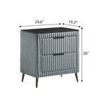 Lit capitonné en velours côtelé à grosses côtes Mavela de Roundhill Furniture avec 2 tables de chevet et un banc, bleu