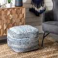 Pouffe ottoman en jean bleu fait main, siège individuel