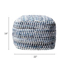 Pouffe ottoman en jean bleu fait main, siège individuel
