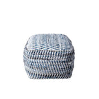 Pouffe ottoman en jean bleu fait main, siège individuel
