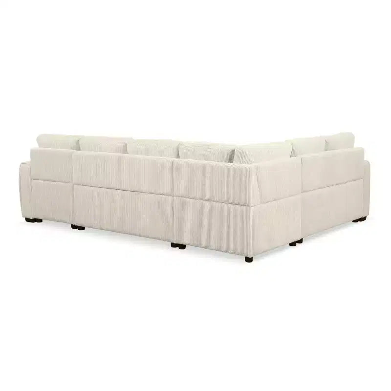 Canapé d'angle en U de 107,5 W, convertible avec méridienne de rangement et prises de charge 4S -ModernLuxe