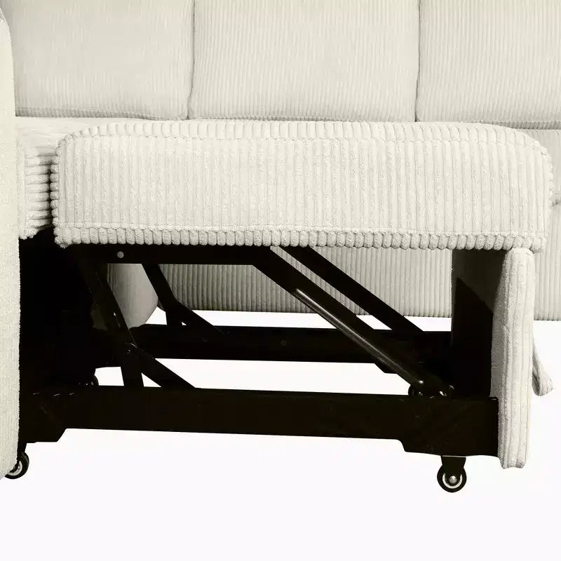 Canapé d'angle en U de 107,5 W, convertible avec méridienne de rangement et prises de charge 4S -ModernLuxe