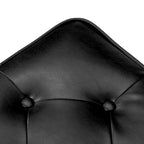 Pouffe ottoman en similicuir capitonné noir / café de style Mid-Century
