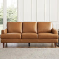 Canapé en cuir pleine fleur marron cognac / bleu marine / marron granit / gris Concord / blanc glacier, style moderne, 3 places