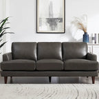 Canapé en cuir pleine fleur marron cognac / bleu marine / marron granit / gris Concord / blanc glacier, style moderne, 3 places