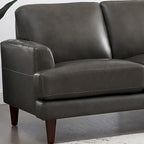 Canapé en cuir pleine fleur marron cognac / bleu marine / marron granit / gris Concord / blanc glacier, style moderne, 3 places