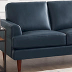 Canapé en cuir pleine fleur marron cognac / bleu marine / marron granit / gris Concord / blanc glacier, style moderne, 3 places