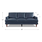 Canapé en cuir pleine fleur marron cognac / bleu marine / marron granit / gris Concord / blanc glacier, style moderne, 3 places