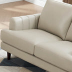 Canapé en cuir pleine fleur marron cognac / bleu marine / marron granit / gris Concord / blanc glacier, style moderne, 3 places