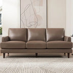 Canapé en cuir pleine fleur marron cognac / bleu marine / marron granit / gris Concord / blanc glacier, style moderne, 3 places