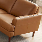 Canapé en cuir pleine fleur marron cognac / bleu marine / marron granit / gris Concord / blanc glacier, style moderne, 3 places