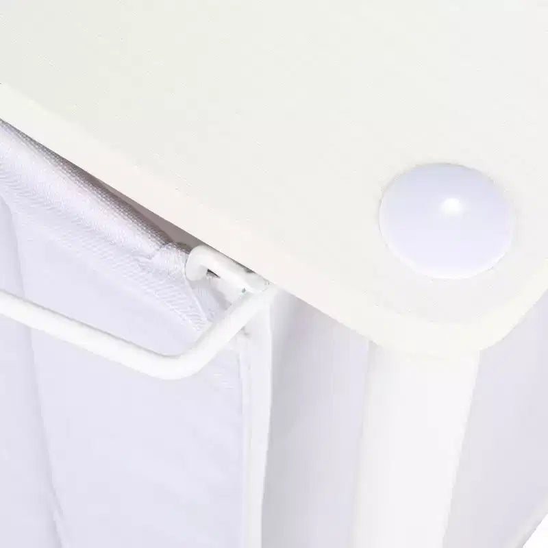 Centre de lessive à 3 sacs, Tablettes en stratifié lisse, Cadre en acier robuste, Barre de suspension, Options de pieds à roulettes et fixes