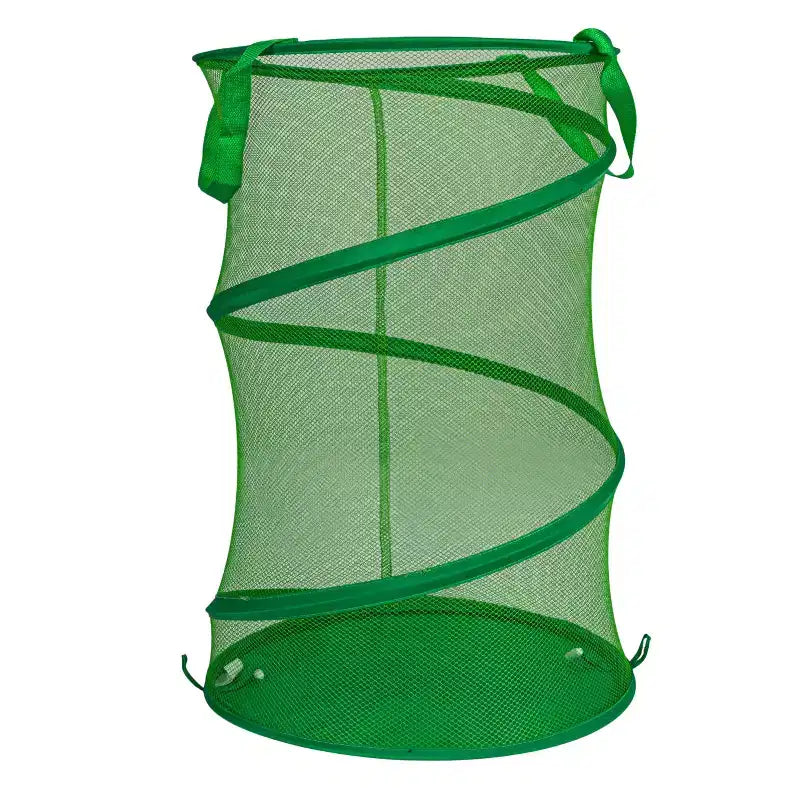 Panier à linge en maille escamotable, armature en acier à ressort, doublure en maille pour la circulation de l'air, grande capacité, montage facile, rangement compact