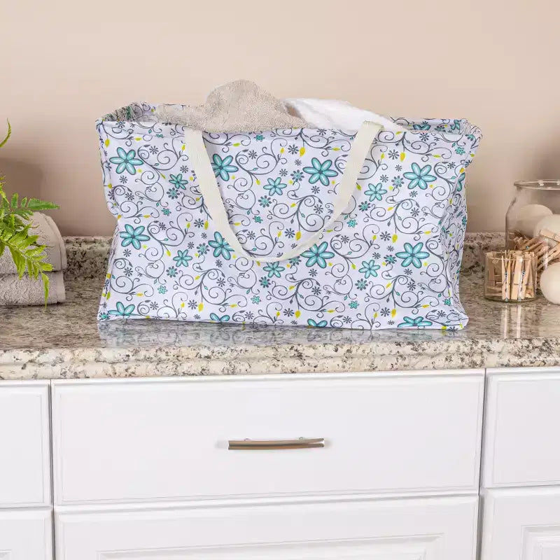 Sac fourre-tout utilitaire en toile avec poignées, sac cabas rectangulaire Krush, doublure en vinyle résistante à l'eau, grande capacité, durable et polyvalent