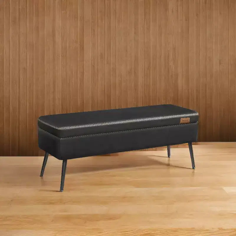 Banc coffre de rangement, Banc de lit ou d'entrée, Banc de rangement avec charnières de sécurité, Supporte 300 kg