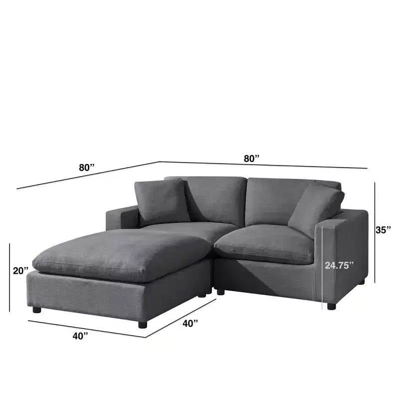 Canapé modulaire 3 places Casella Comfort Pointe