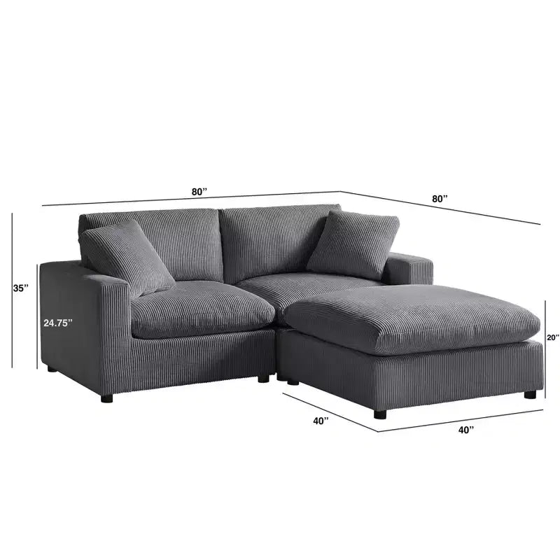 Canapé modulaire 3 places Casella Comfort Pointe