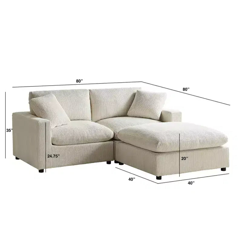 Canapé modulaire 3 places Casella Comfort Pointe