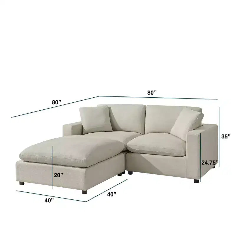 Canapé modulaire 3 places Casella Comfort Pointe