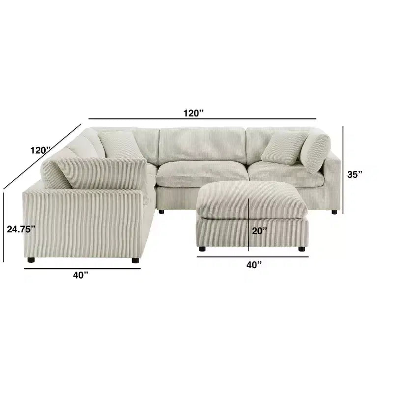 Canapé modulaire 6 pièces Casella Comfort Pointe