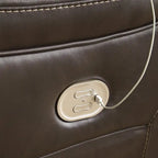 Canapé d'angle inclinable électrique gris/marron, 3 places, cuir et simili cuir