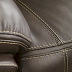 Canapé d'angle inclinable électrique gris/marron, 3 places, cuir et simili cuir
