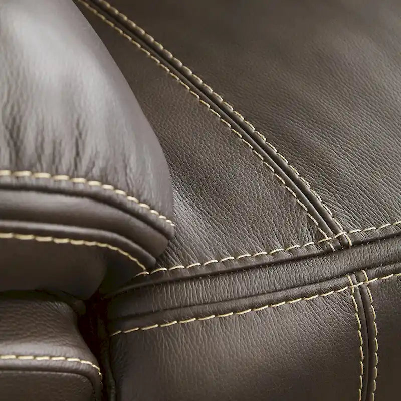 Canapé d'angle inclinable électrique gris/marron, 3 places, cuir et simili cuir