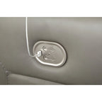 Canapé d'angle inclinable électrique gris/marron, 3 places, cuir et simili cuir