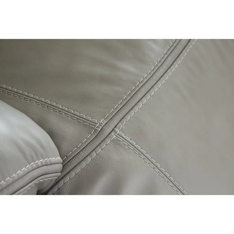 Canapé d'angle inclinable électrique gris/marron, 3 places, cuir et simili cuir