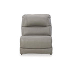 Canapé d'angle inclinable électrique gris/marron, 3 places, cuir et simili cuir