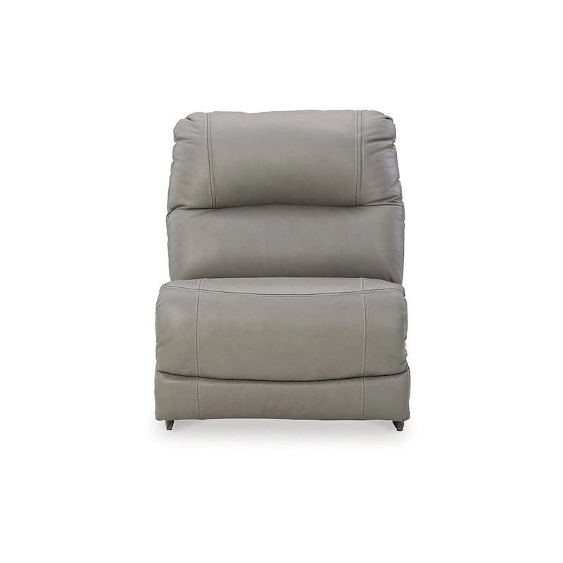 Canapé d'angle inclinable électrique gris/marron, 3 places, cuir et simili cuir