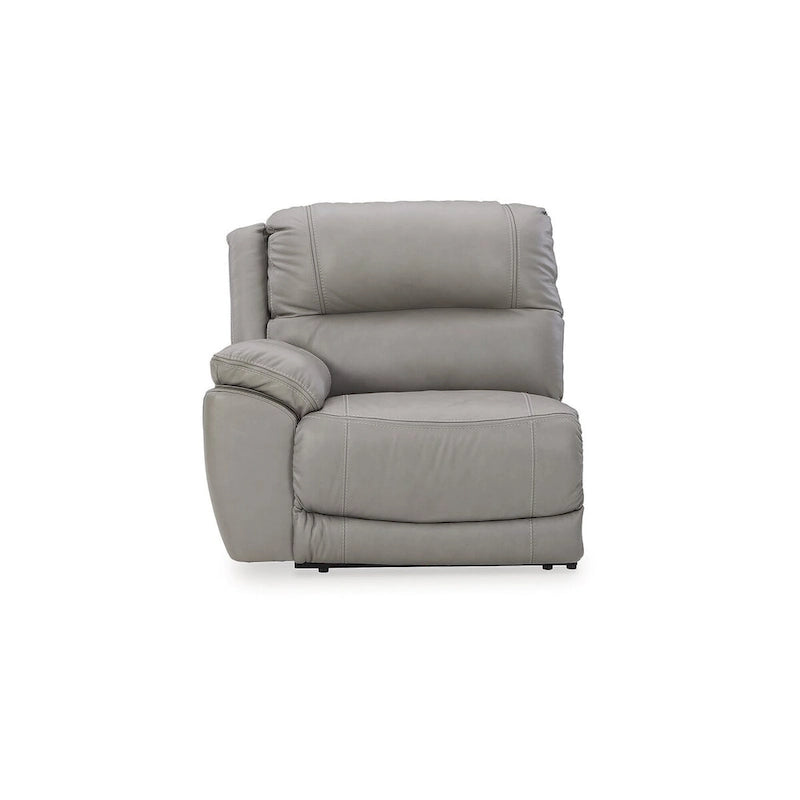 Canapé d'angle inclinable électrique gris/marron, 3 places, cuir et simili cuir