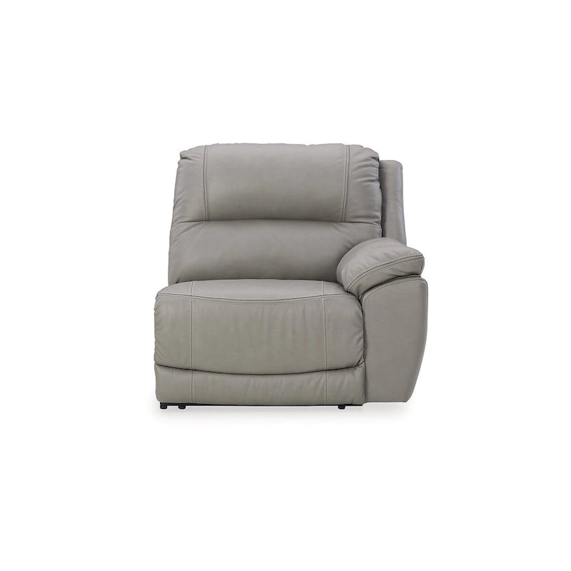 Canapé d'angle inclinable électrique gris/marron, 3 places, cuir et simili cuir