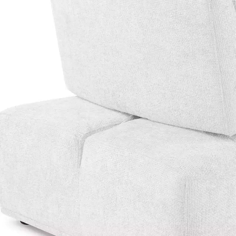 HOMES: Inside + Out Fauteuil sans accoudoirs modulaire moderne Povoa en chenille avec dossier extensible