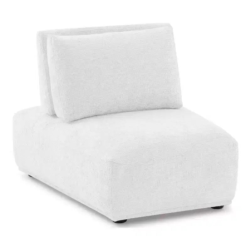 HOMES: Inside + Out Fauteuil sans accoudoirs modulaire moderne Povoa en chenille avec dossier extensible