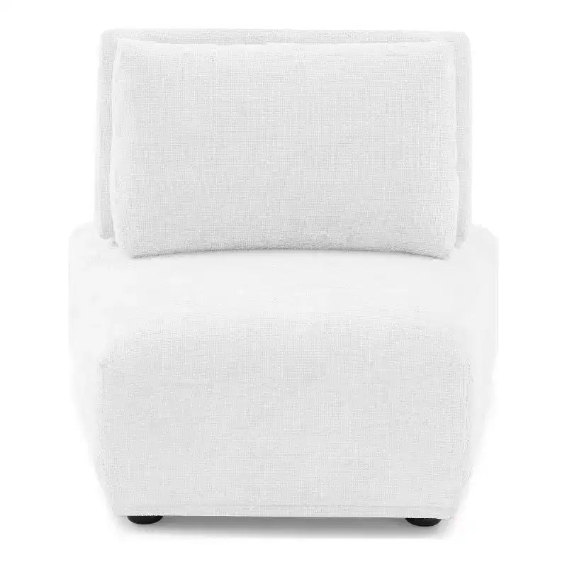HOMES: Inside + Out Fauteuil sans accoudoirs modulaire moderne Povoa en chenille avec dossier extensible