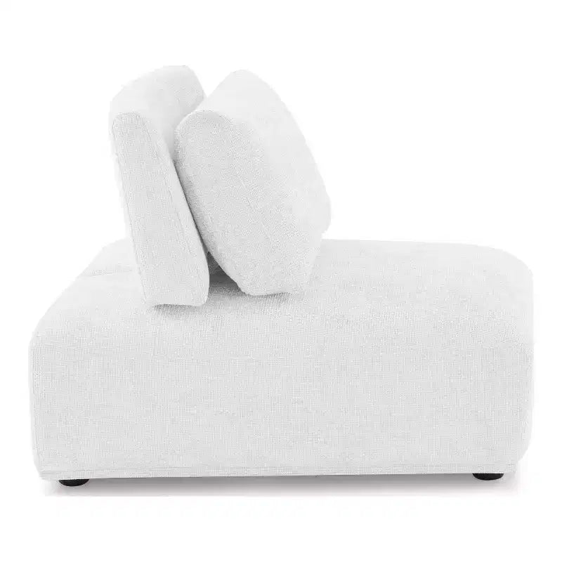 HOMES: Inside + Out Fauteuil sans accoudoirs modulaire moderne Povoa en chenille avec dossier extensible