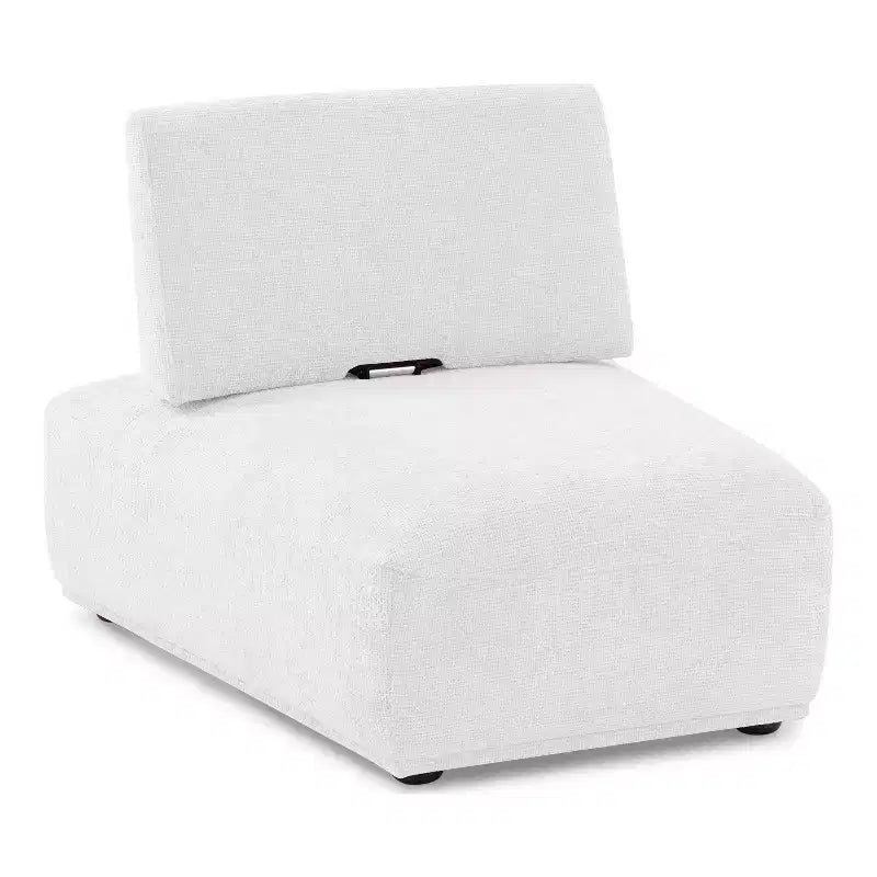 HOMES: Inside + Out Fauteuil sans accoudoirs modulaire moderne Povoa en chenille avec dossier extensible