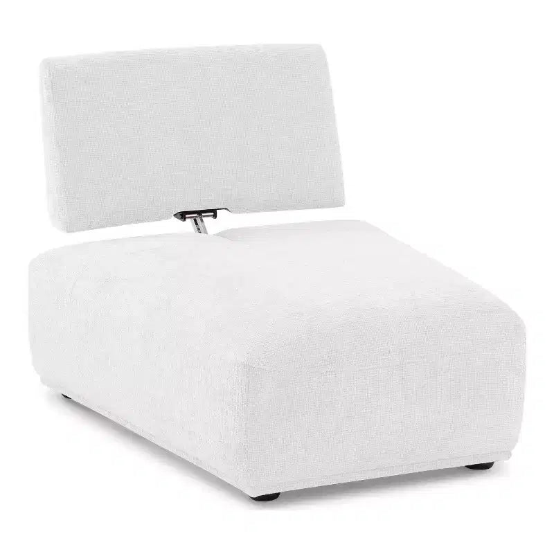 HOMES: Inside + Out Fauteuil sans accoudoirs modulaire moderne Povoa en chenille avec dossier extensible
