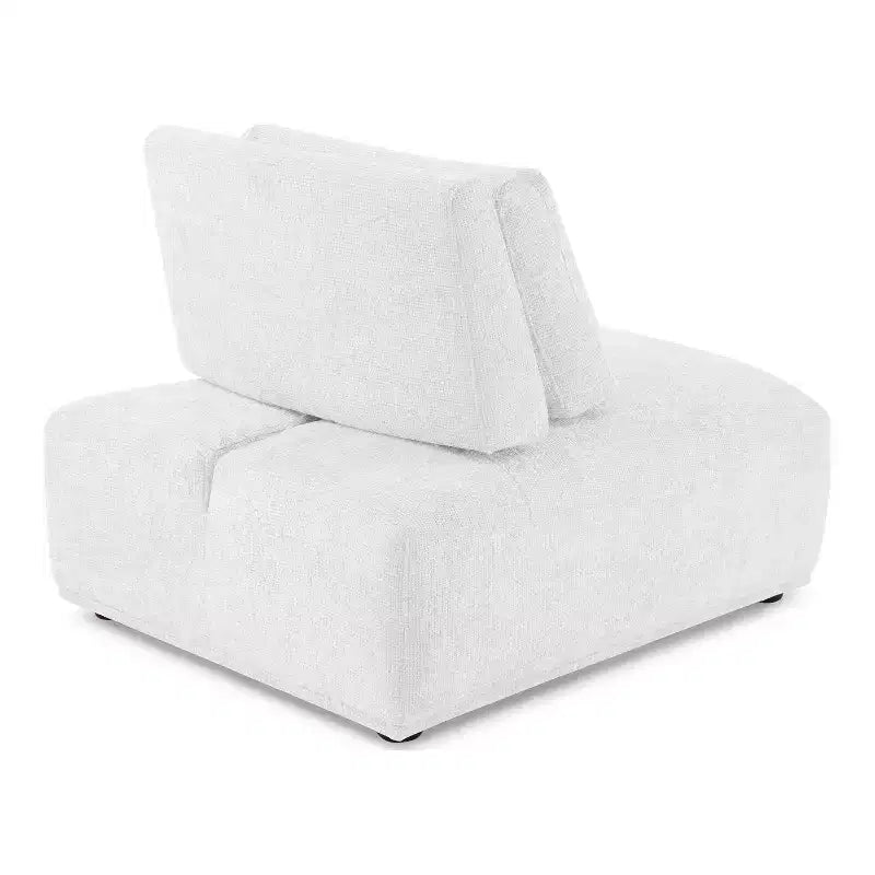HOMES: Inside + Out Fauteuil sans accoudoirs modulaire moderne Povoa en chenille avec dossier extensible