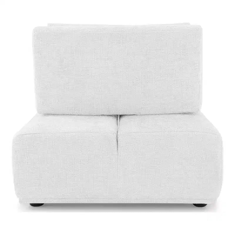 HOMES: Inside + Out Fauteuil sans accoudoirs modulaire moderne Povoa en chenille avec dossier extensible