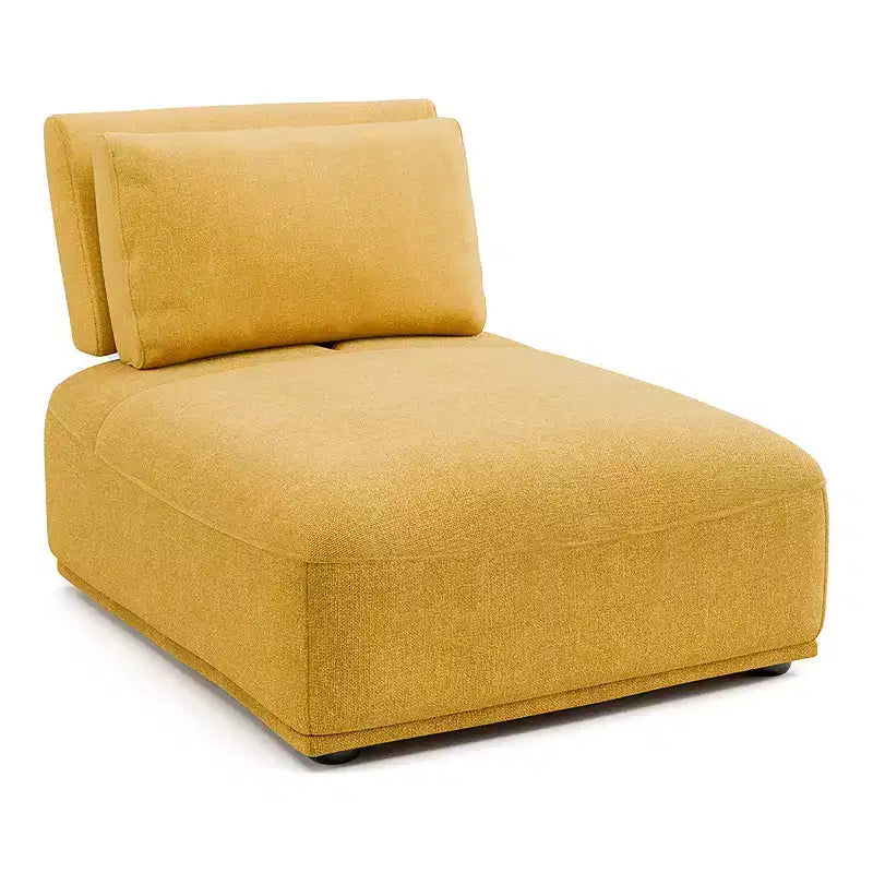 HOMES: Inside + Out Fauteuil sans accoudoirs modulaire moderne Povoa en chenille avec dossier extensible